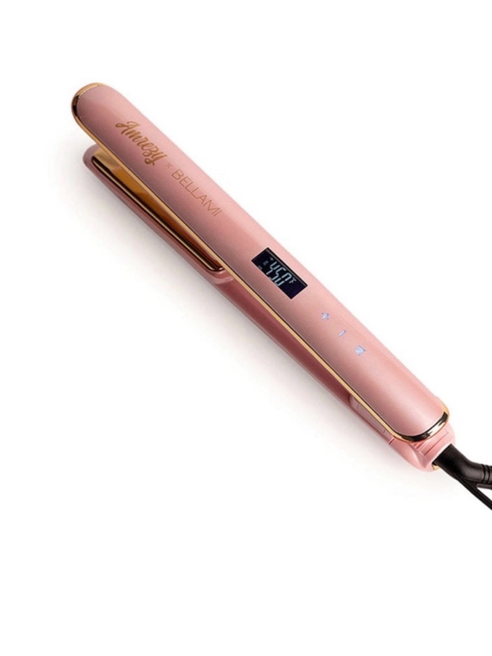 BELLAMI Pink and Gold Ceramic Flat Iron with Digital Display